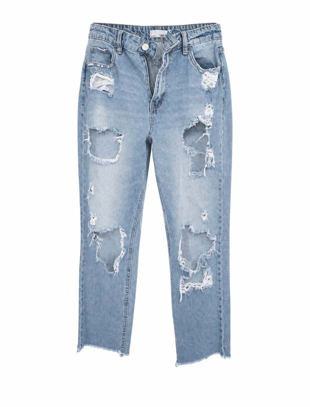 Vervet Los Angeles High Rise Distressed Straight Leg Cropped Jeans Size 29